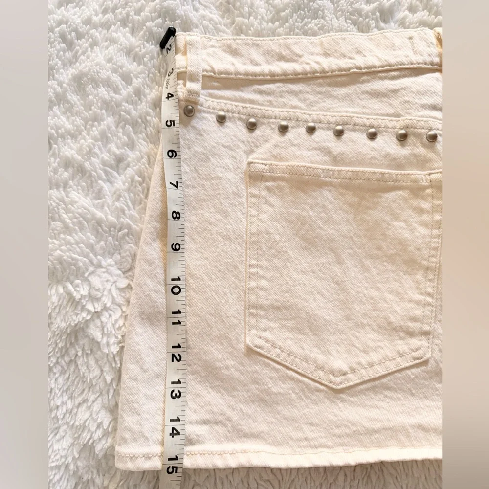 Abercrombie & Fitch Cream Studded Mini Skirt - Picture 7 of 7
